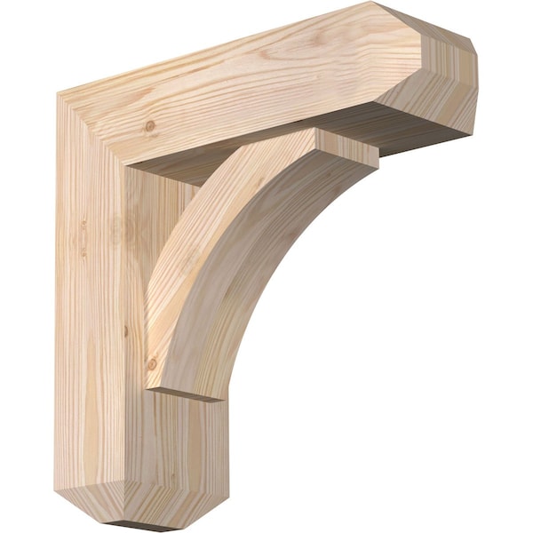 Ekena Millwork Thorton Craftsman Smooth Bracket w/ Offset Brace, Douglas Fir, 5 1/2"W x 16"D x 16"H BKT0604X16X16THR04SDF - main